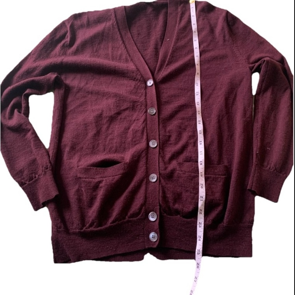 J. Crew Red Cardigan Sweater V-Neck Long Sleeve